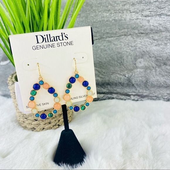 Dillards Open Teardrop Dangle Fashion Earrings NWT - Picture 1 of 11